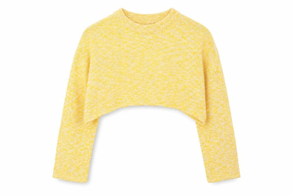 H&M Womens Yellow Round Neck  Cotton Pullover Jumper Size M