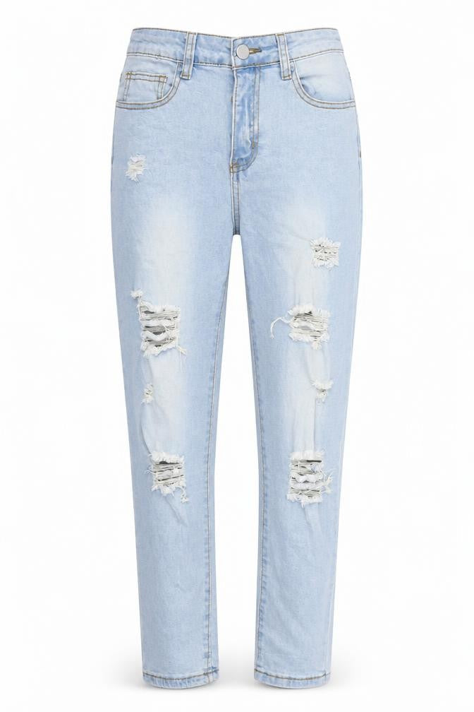SheIn Womens Blue  Cotton Mom Jeans Size S L27 in Regular Button