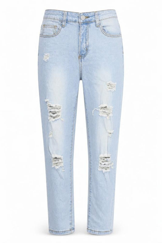 SheIn Womens Blue  Cotton Mom Jeans Size S L27 in Regular Button