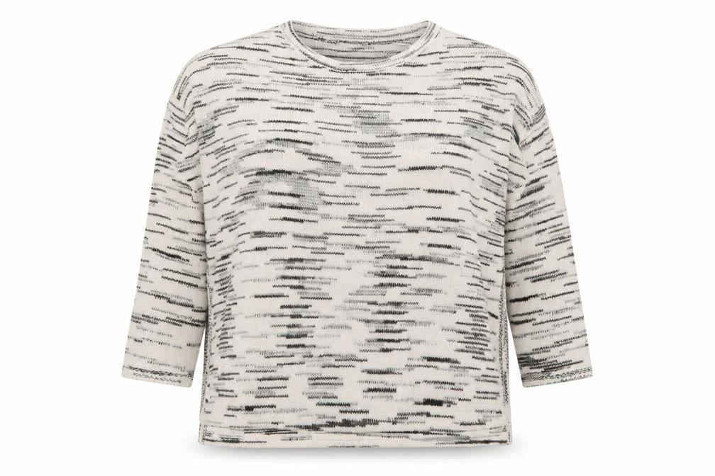 H&M Womens Ivory Round Neck Striped Acrylic Pullover Jumper Size M