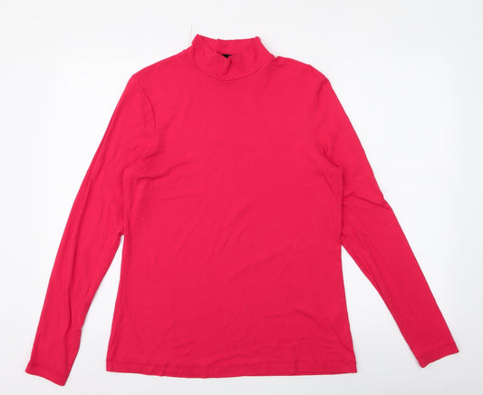 Dunnes Stores Womens Red  Viscose Jersey T-Shirt Size M Roll Neck