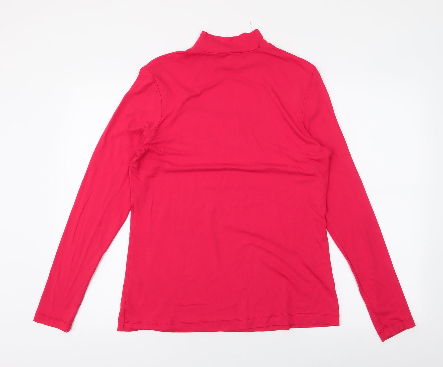 Dunnes Stores Womens Red  Viscose Jersey T-Shirt Size M Roll Neck