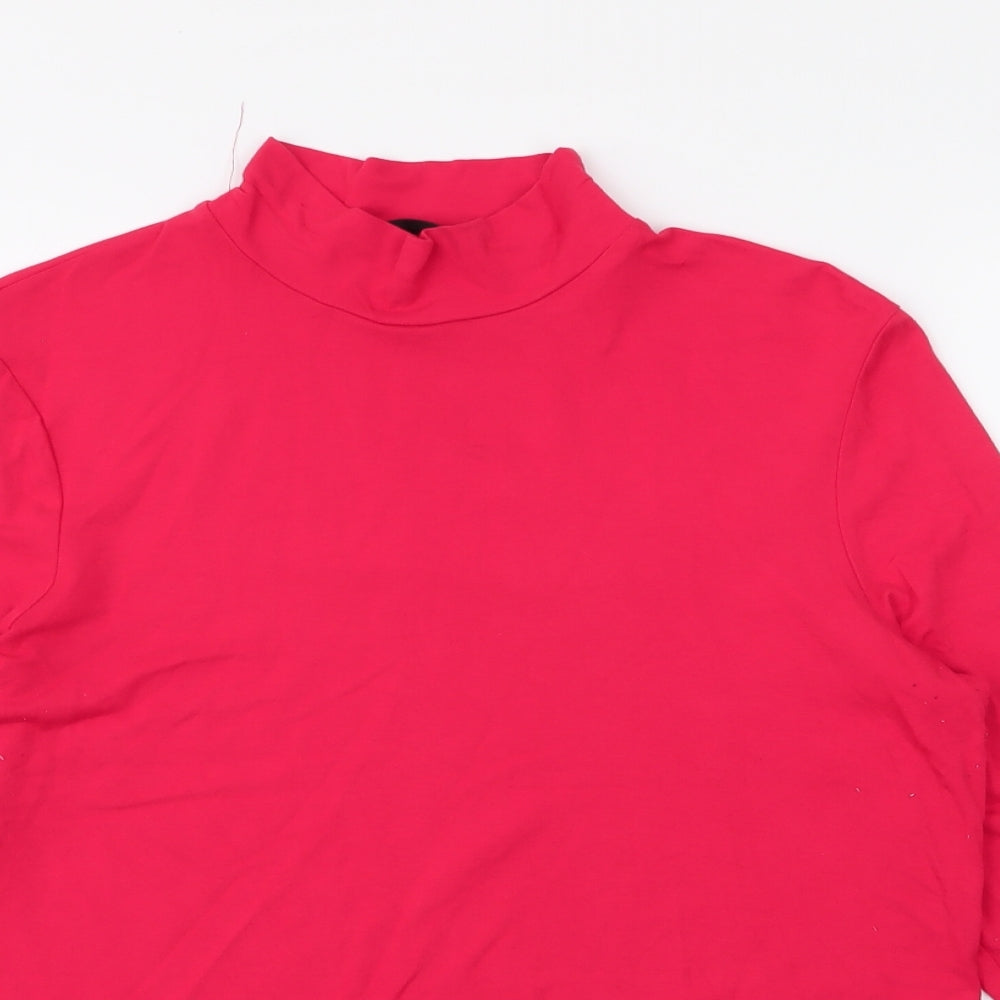 Dunnes Stores Womens Red  Viscose Jersey T-Shirt Size M Roll Neck