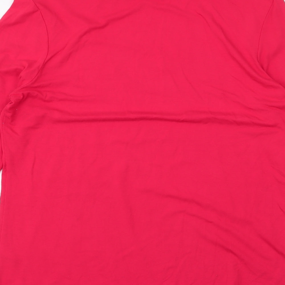 Dunnes Stores Womens Red  Viscose Jersey T-Shirt Size M Roll Neck