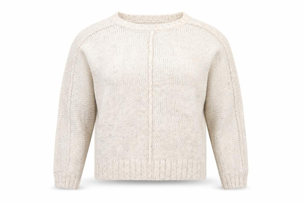 New Look Womens Beige Round Neck  Acrylic Pullover Jumper Size 10