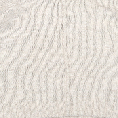 New Look Womens Beige Round Neck  Acrylic Pullover Jumper Size 10