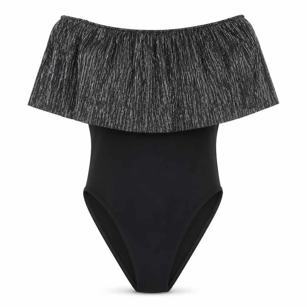 TFNC Womens Black  Polyester Bodysuit One-Piece Size M  Snap
