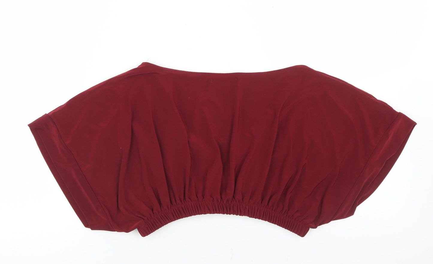 PRETTYLITTLETHING Womens Red  Polyester Cropped Blouse Size 10 V-Neck