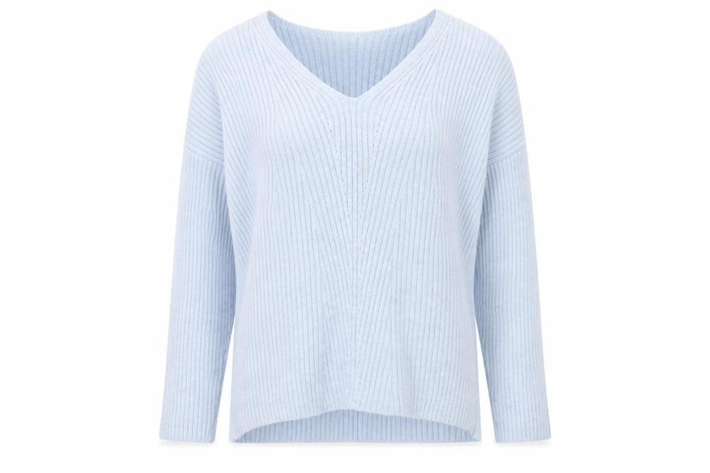 Topshop Womens Blue V-Neck  Acrylic Pullover Jumper Size S