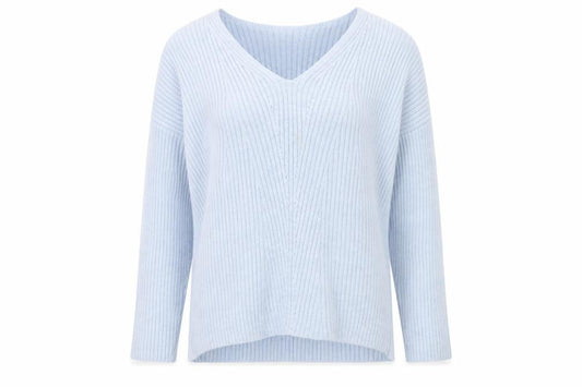 Topshop Womens Blue V-Neck  Acrylic Pullover Jumper Size S