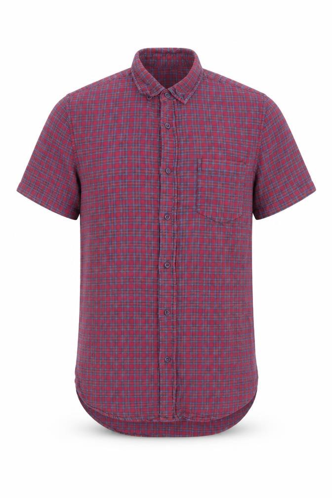 Topman Mens Purple Plaid Cotton  Button-Up Size S Collared Button