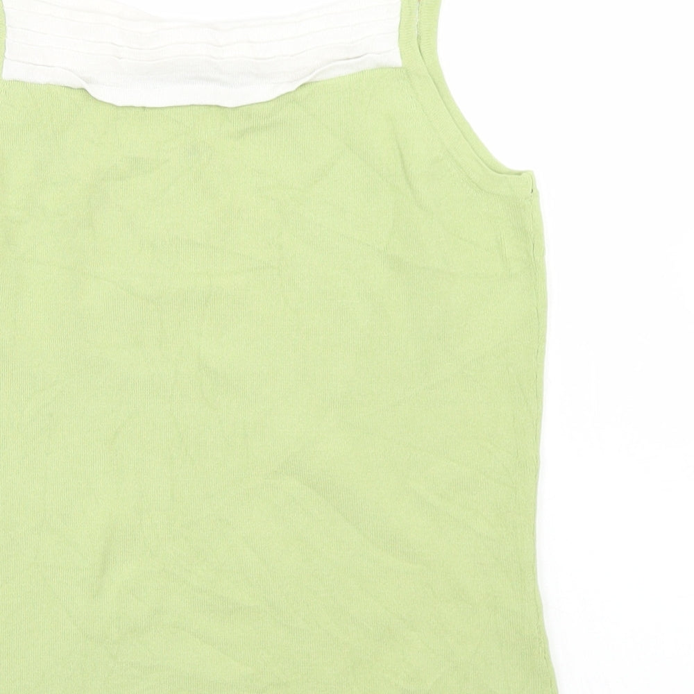 CMD Womens Green  Viscose Camisole T-Shirt Size 12 Square Neck