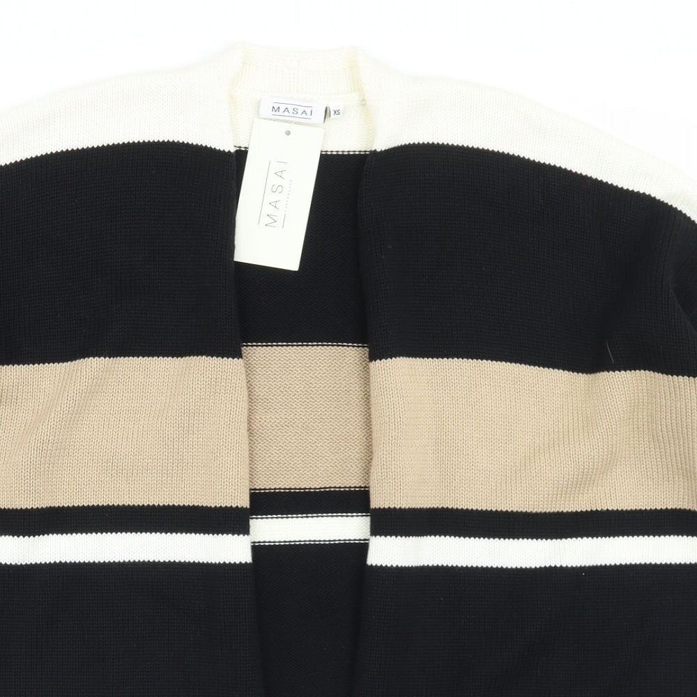 Masai Womens Multicoloured Round Neck Striped Acrylic Cardigan Jumper Size XS