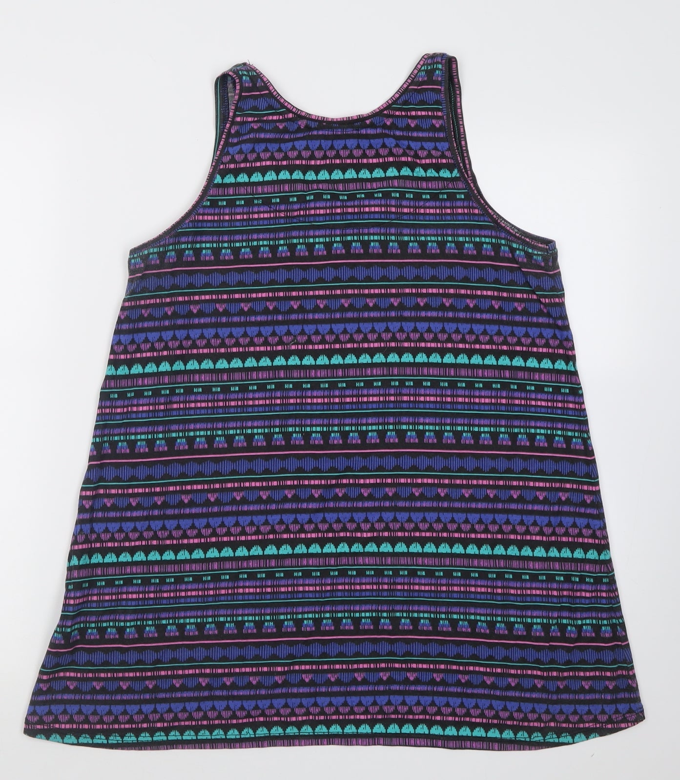 Atmosphere Womens Multicoloured Geometric Polyester Basic Tank Size 6 Scoop Neck