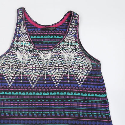 Preloved Atmosphere Womens Multicoloured Geometric Polyester Basic Tank Size 6 Scoop Neck - Detail