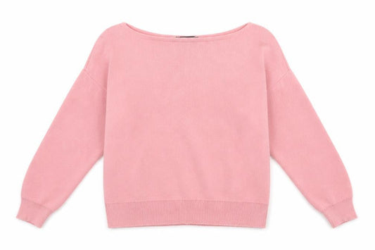 PRETTYLITTLETHING Womens Pink Boat Neck  Acrylic Pullover Jumper Size S