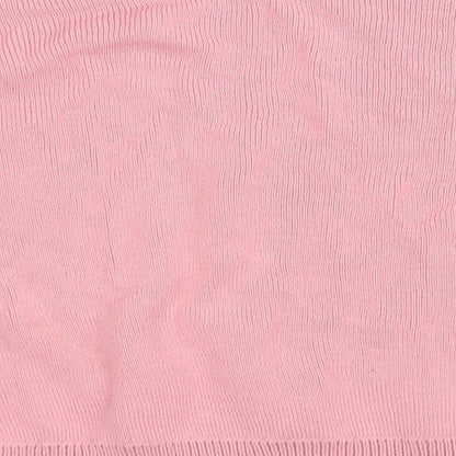 PRETTYLITTLETHING Womens Pink Boat Neck  Acrylic Pullover Jumper Size S
