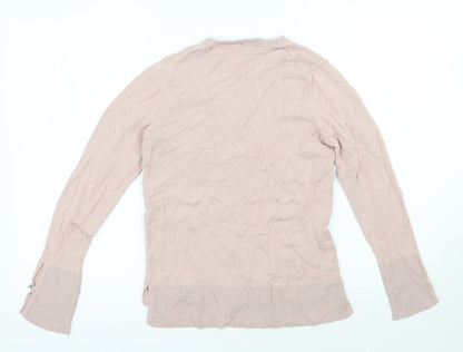 Mango Womens Pink Round Neck  Polyester Pullover Jumper Size 8