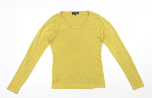 Papaya Womens Yellow Round Neck  Acrylic Pullover Jumper Size 8