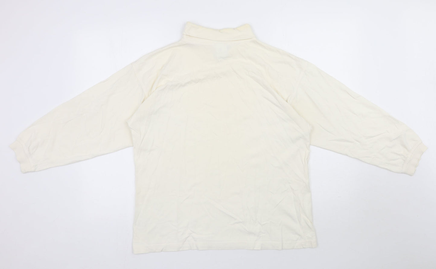 Para Womens Ivory  Cotton Basic T-Shirt Size M Roll Neck