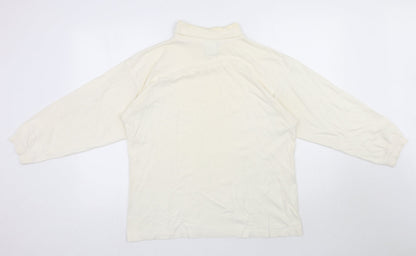 Preloved Para Womens Ivory  Cotton Basic T-Shirt Size M Roll Neck - Back