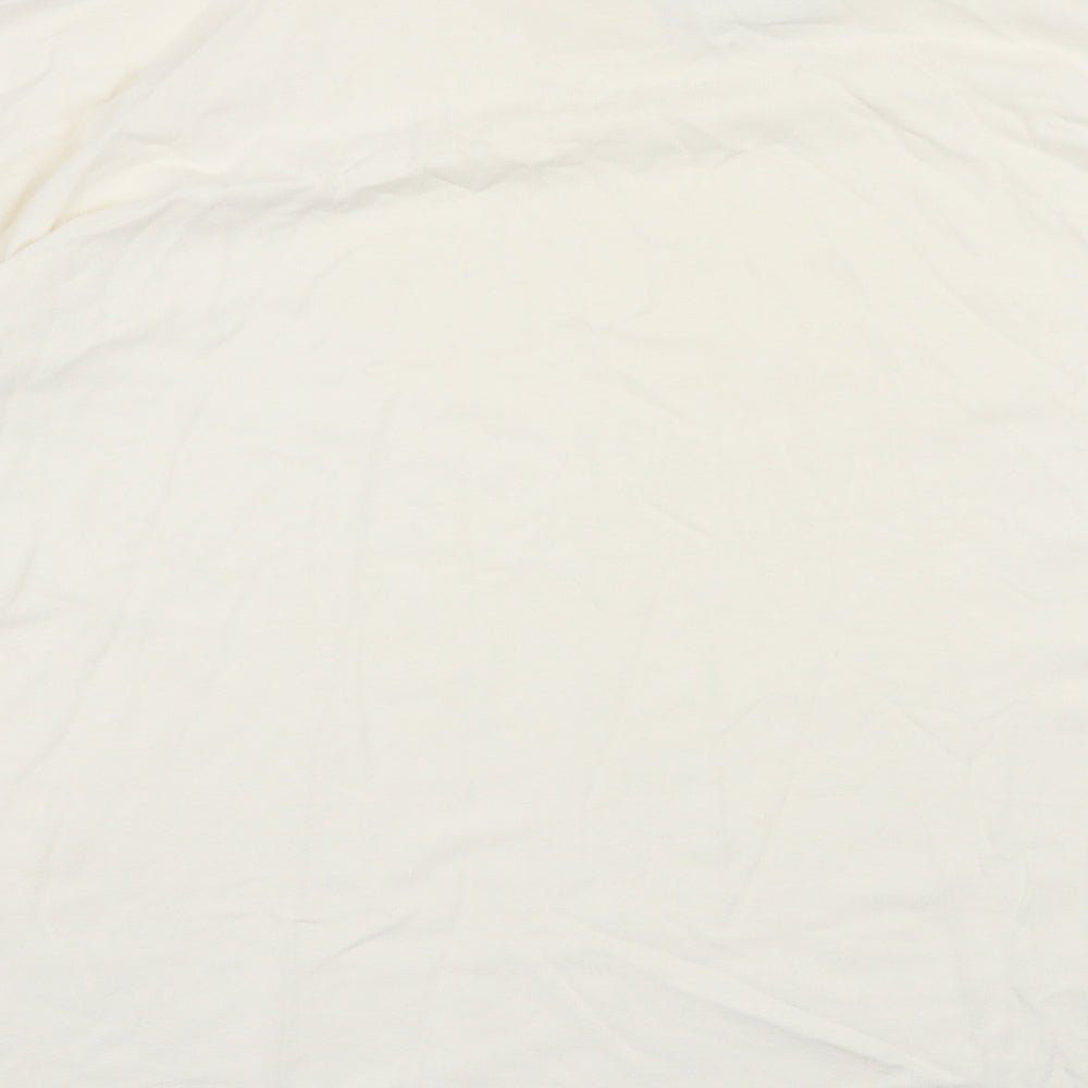 Para Womens Ivory  Cotton Basic T-Shirt Size M Roll Neck