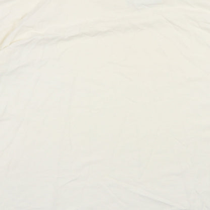 Preloved Para Womens Ivory  Cotton Basic T-Shirt Size M Roll Neck - Label