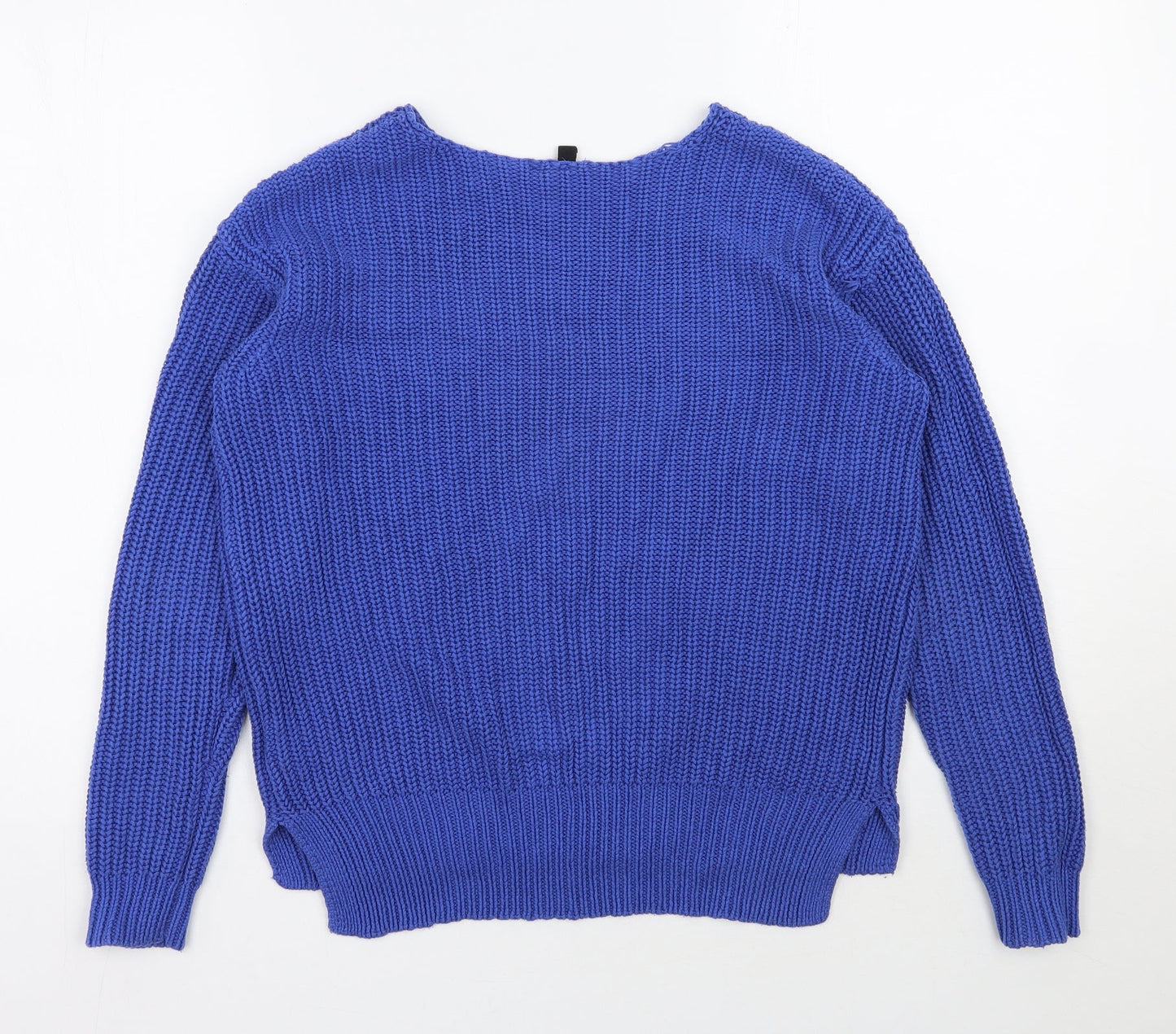 H&M Womens Blue Round Neck  Cotton Pullover Jumper Size 6