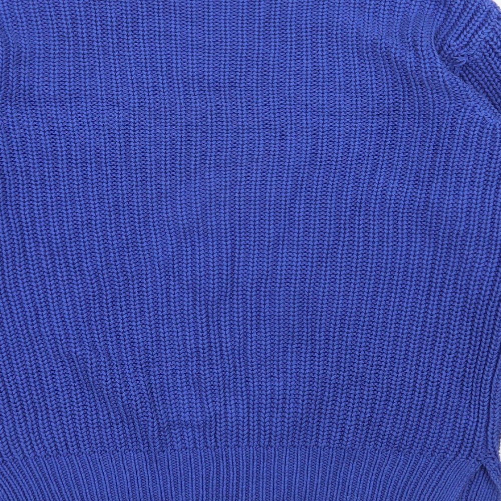 H&M Womens Blue Round Neck  Cotton Pullover Jumper Size 6