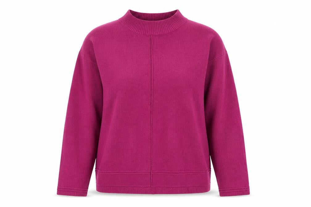 Vida Vi  Womens Pink Mock Neck  Acrylic Pullover Jumper Size M