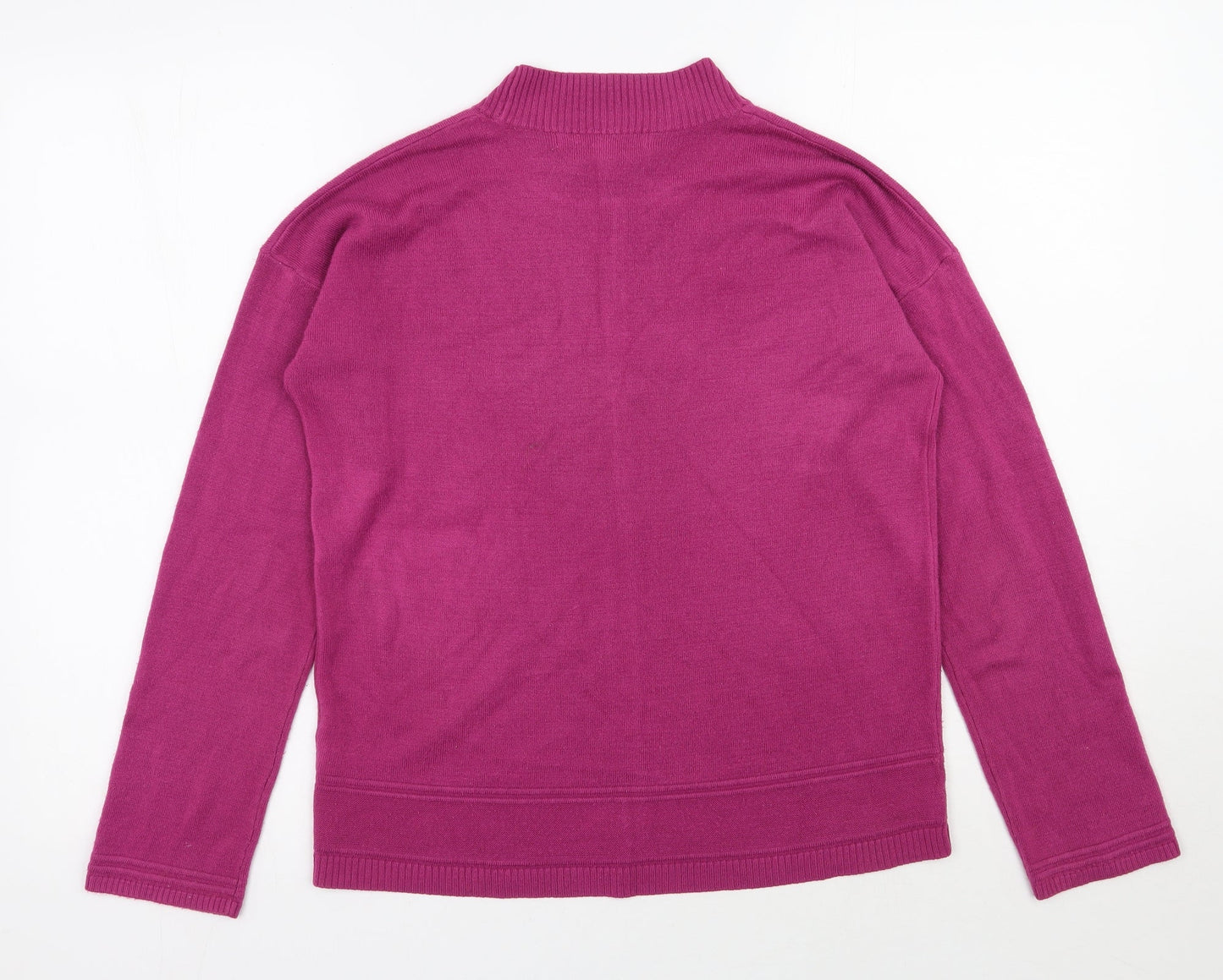 Vida Vi  Womens Pink Mock Neck  Acrylic Pullover Jumper Size M