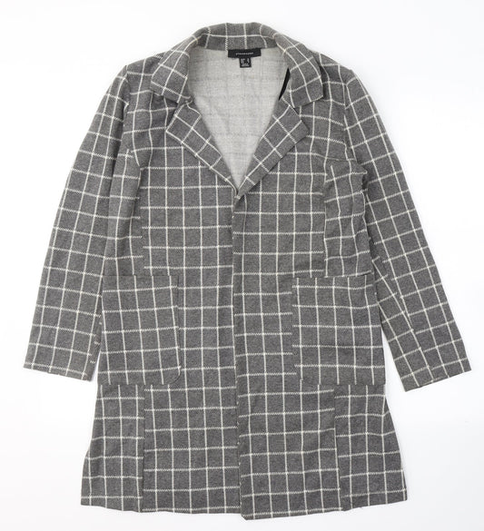Atmosphere Womens Grey Plaid  Jacket Blazer Size 10