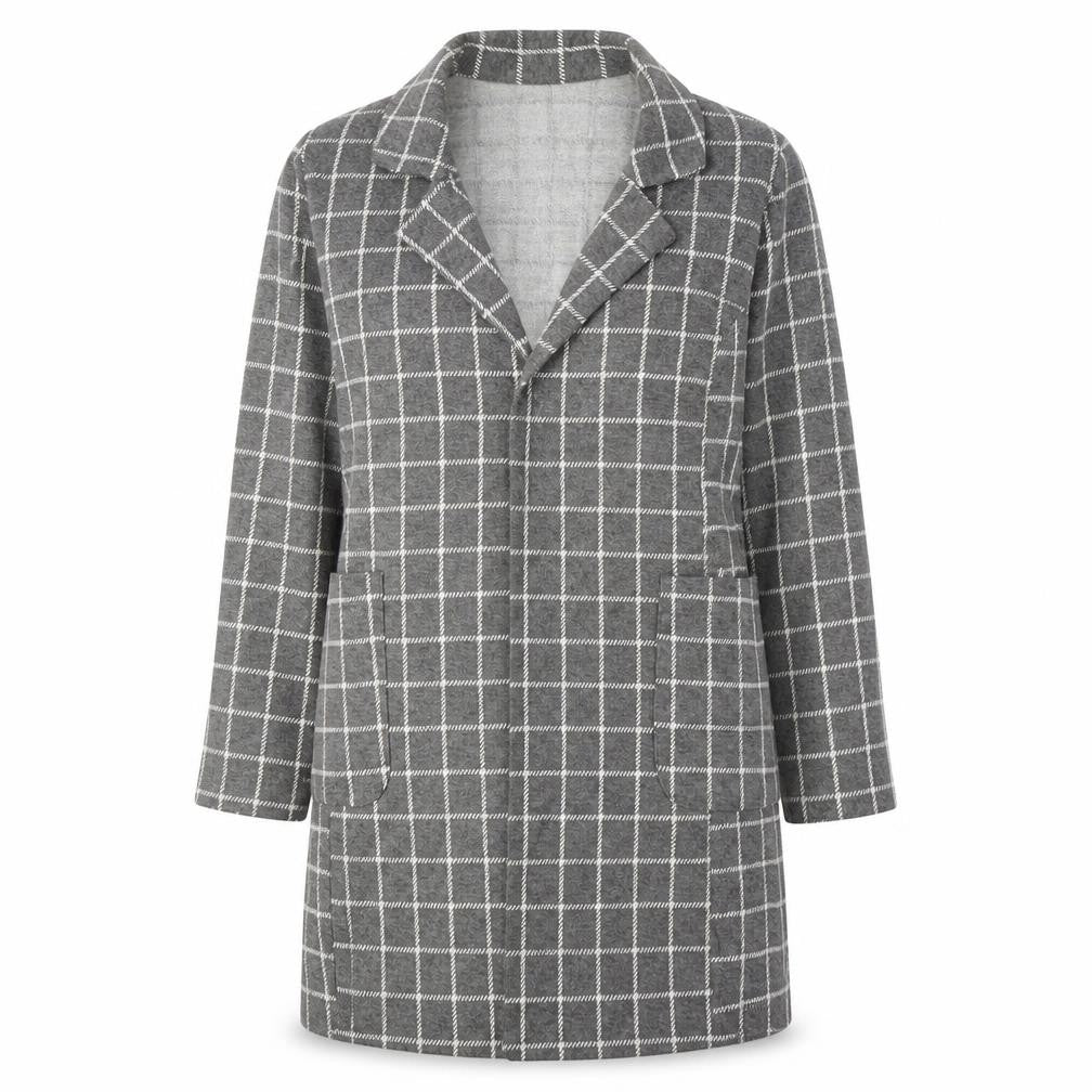 Atmosphere Womens Grey Plaid  Jacket Blazer Size 10