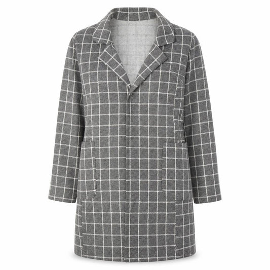 Atmosphere Womens Grey Plaid  Jacket Blazer Size 10