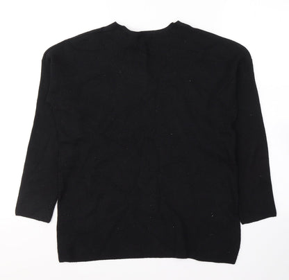 Tu Womens Black Round Neck  Viscose Pullover Jumper Size 8