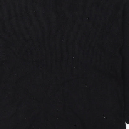 Tu Womens Black Round Neck  Viscose Pullover Jumper Size 8
