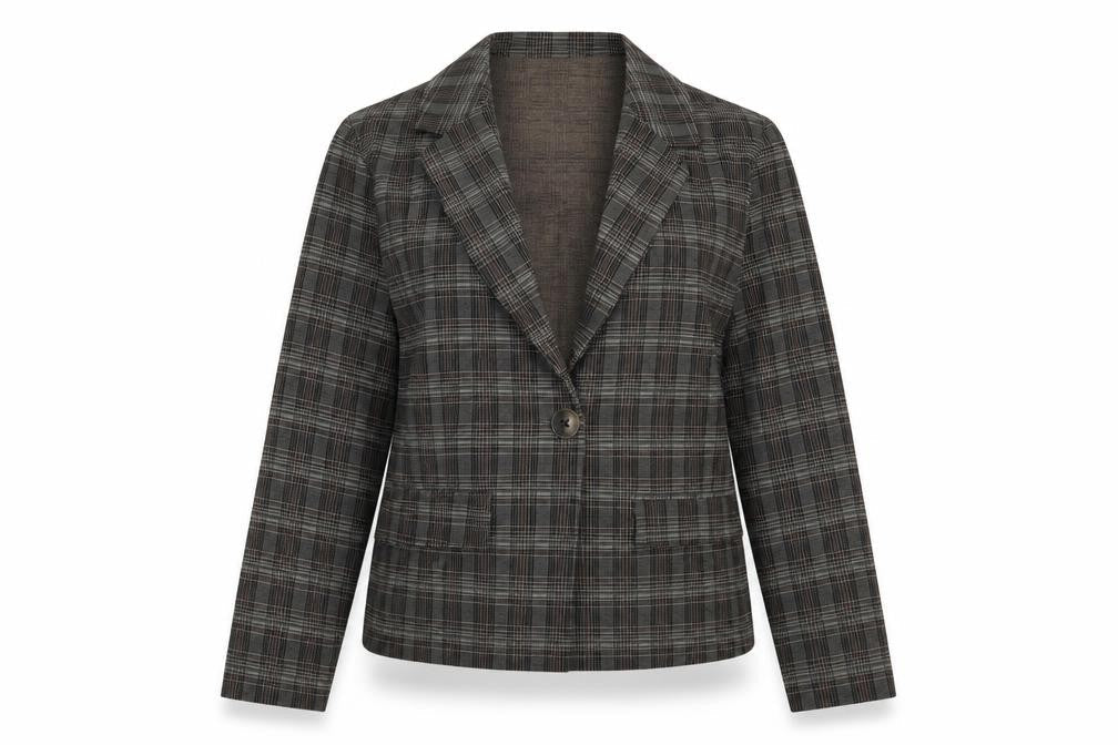 Pieces Womens Grey Check  Jacket  Size M  Button