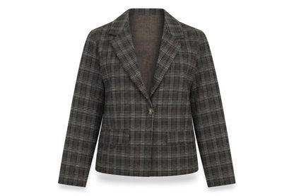 Pieces Womens Grey Check  Jacket  Size M  Button