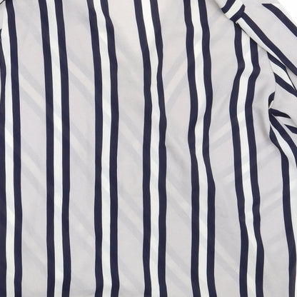 Atmosphere Womens Grey Striped Polyester Basic Blouse Size 8 V-Neck