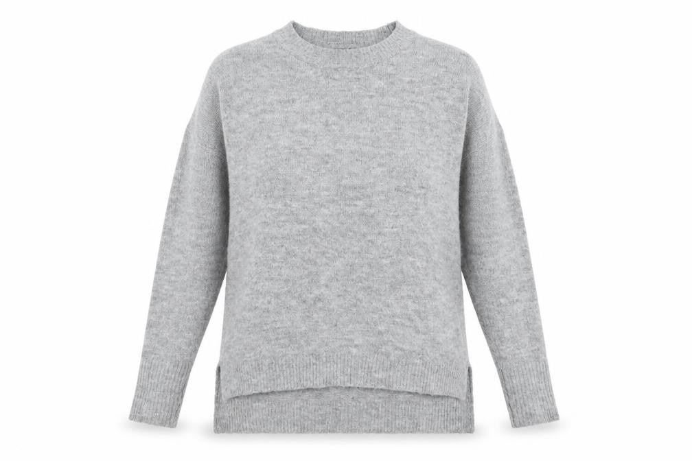 Dorothy Perkins Womens Grey Crew Neck  Acrylic Pullover Jumper Size 14
