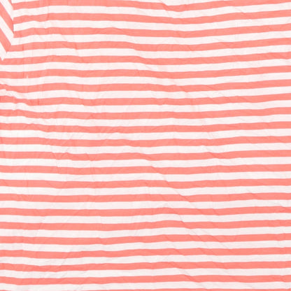 Dunnes Womens Multicoloured Striped Cotton Basic T-Shirt Size L Round Neck