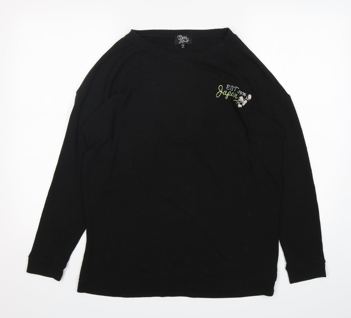 Gypsy Heart Womens Black  Polyester Pullover Sweatshirt Size M  Pullover