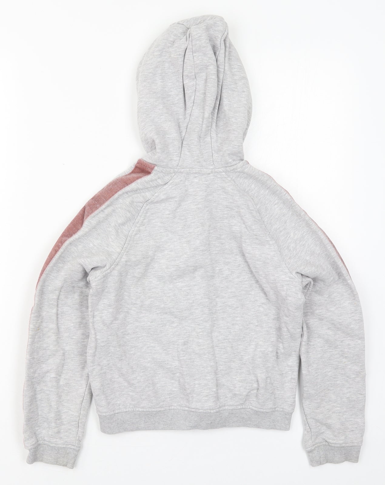 Marks and Spencer Girls Grey  Cotton Full Zip Hoodie Size 9-10 Years  Zip