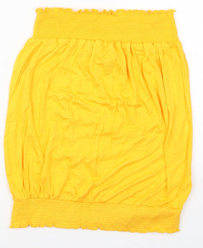 Studio Womens Yellow  Viscose Basic Tank Size 12 Round Neck