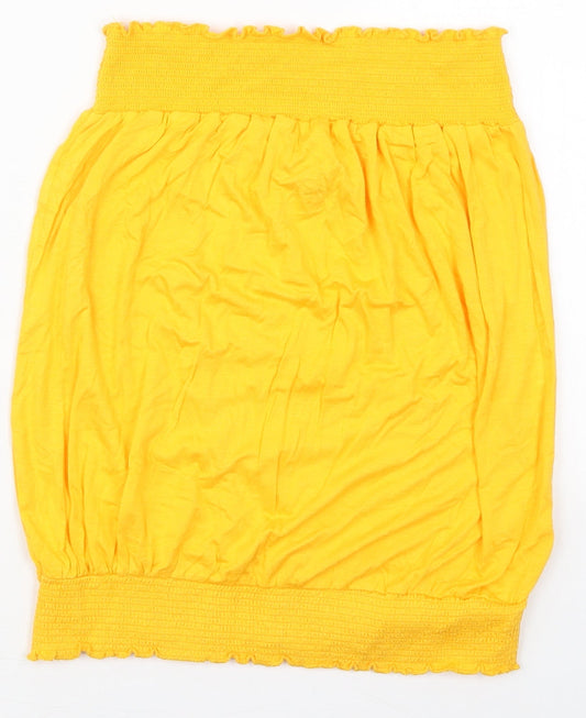 Studio Womens Yellow  Viscose Basic Tank Size 12 Round Neck