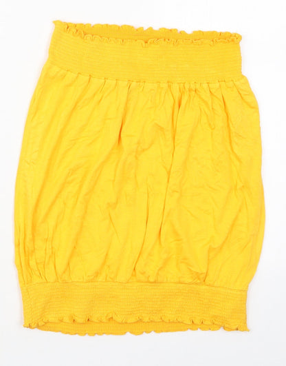 Studio Womens Yellow  Viscose Basic Tank Size 12 Round Neck