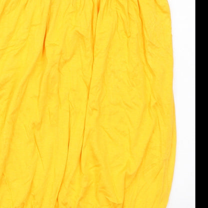 Studio Womens Yellow  Viscose Basic Tank Size 12 Round Neck