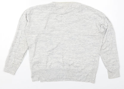 Next Womens Grey Crew Neck  Viscose Pullover Jumper Size 12