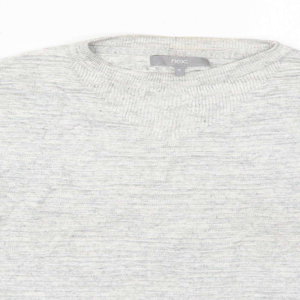 NEXT Womens Grey Crew Neck  Viscose Pullover Jumper Size 12