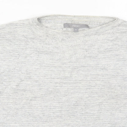 Next Womens Grey Crew Neck  Viscose Pullover Jumper Size 12